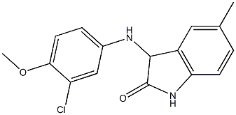 3-[(3-chloro-4-methoxyphenyl)amino]-5-methyl-2,3-dihydro-1H-indol-2-one Structure