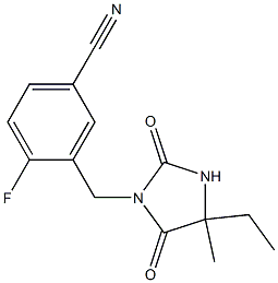 3-[(4-ethyl-4-methyl-2,5-dioxoimidazolidin-1-yl)methyl]-4-fluorobenzonitrile Structure