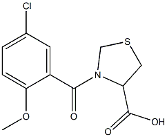 3-[(5-chloro-2-methoxyphenyl)carbonyl]-1,3-thiazolidine-4-carboxylic acid 구조식 이미지