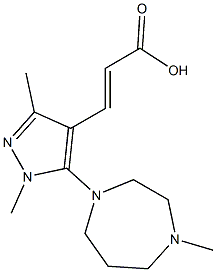 3-[1,3-dimethyl-5-(4-methyl-1,4-diazepan-1-yl)-1H-pyrazol-4-yl]prop-2-enoic acid 구조식 이미지