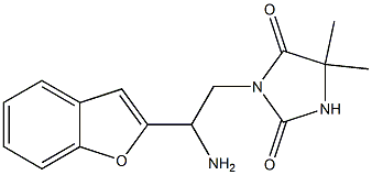 3-[2-amino-2-(1-benzofuran-2-yl)ethyl]-5,5-dimethylimidazolidine-2,4-dione 구조식 이미지