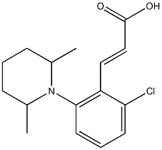 3-[2-chloro-6-(2,6-dimethylpiperidin-1-yl)phenyl]prop-2-enoic acid 구조식 이미지