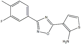 3-[3-(3-fluoro-4-methylphenyl)-1,2,4-oxadiazol-5-yl]thiophen-2-amine 구조식 이미지