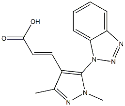 3-[5-(1H-1,2,3-benzotriazol-1-yl)-1,3-dimethyl-1H-pyrazol-4-yl]prop-2-enoic acid Structure
