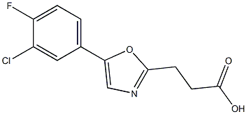 3-[5-(3-chloro-4-fluorophenyl)-1,3-oxazol-2-yl]propanoic acid 구조식 이미지