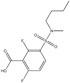 3-[butyl(methyl)sulfamoyl]-2,6-difluorobenzoic acid 구조식 이미지