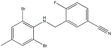 3-{[(2,6-dibromo-4-methylphenyl)amino]methyl}-4-fluorobenzonitrile 구조식 이미지