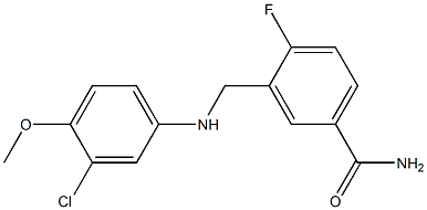 3-{[(3-chloro-4-methoxyphenyl)amino]methyl}-4-fluorobenzamide 구조식 이미지
