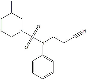 3-{[(3-methylpiperidine-1-)sulfonyl](phenyl)amino}propanenitrile 구조식 이미지