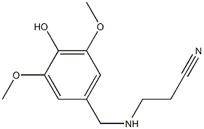 3-{[(4-hydroxy-3,5-dimethoxyphenyl)methyl]amino}propanenitrile Structure