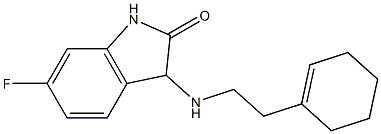 3-{[2-(cyclohex-1-en-1-yl)ethyl]amino}-6-fluoro-2,3-dihydro-1H-indol-2-one 구조식 이미지