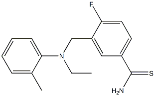 3-{[ethyl(2-methylphenyl)amino]methyl}-4-fluorobenzene-1-carbothioamide 구조식 이미지