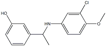 3-{1-[(3-chloro-4-methoxyphenyl)amino]ethyl}phenol Structure