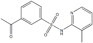3-acetyl-N-(3-methylpyridin-2-yl)benzene-1-sulfonamide 구조식 이미지