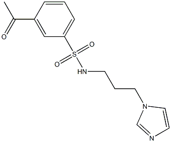 3-acetyl-N-[3-(1H-imidazol-1-yl)propyl]benzene-1-sulfonamide 구조식 이미지