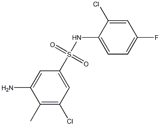 3-amino-5-chloro-N-(2-chloro-4-fluorophenyl)-4-methylbenzene-1-sulfonamide 구조식 이미지