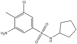 3-amino-5-chloro-N-cyclopentyl-4-methylbenzene-1-sulfonamide 구조식 이미지