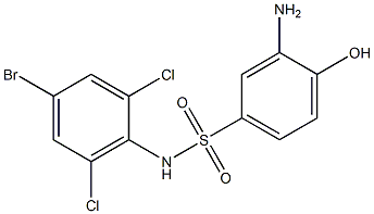 3-amino-N-(4-bromo-2,6-dichlorophenyl)-4-hydroxybenzene-1-sulfonamide 구조식 이미지