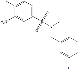 3-amino-N-[(3-fluorophenyl)methyl]-N,4-dimethylbenzene-1-sulfonamide 구조식 이미지