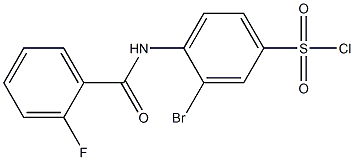 3-bromo-4-[(2-fluorobenzene)amido]benzene-1-sulfonyl chloride 구조식 이미지