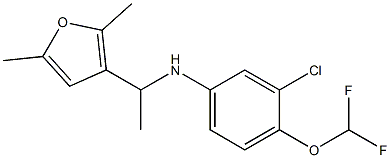 3-chloro-4-(difluoromethoxy)-N-[1-(2,5-dimethylfuran-3-yl)ethyl]aniline Structure