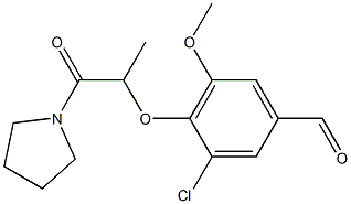 3-chloro-5-methoxy-4-{[1-oxo-1-(pyrrolidin-1-yl)propan-2-yl]oxy}benzaldehyde 구조식 이미지