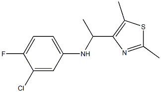 3-chloro-N-[1-(2,5-dimethyl-1,3-thiazol-4-yl)ethyl]-4-fluoroaniline Structure