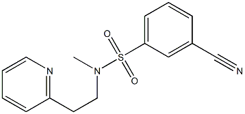3-cyano-N-methyl-N-[2-(pyridin-2-yl)ethyl]benzene-1-sulfonamide Structure