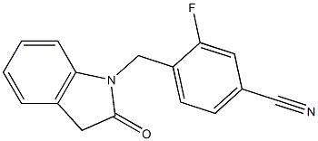 3-fluoro-4-[(2-oxo-2,3-dihydro-1H-indol-1-yl)methyl]benzonitrile Structure