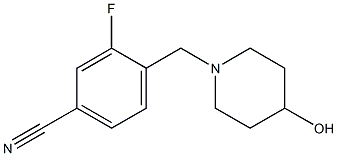 3-fluoro-4-[(4-hydroxypiperidin-1-yl)methyl]benzonitrile 구조식 이미지