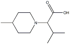 3-methyl-2-(4-methylpiperidin-1-yl)butanoic acid 구조식 이미지