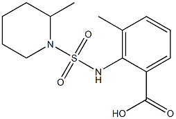 3-methyl-2-{[(2-methylpiperidine-1-)sulfonyl]amino}benzoic acid Structure