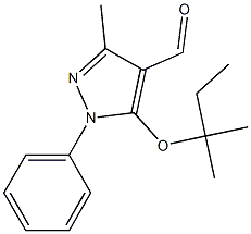 3-methyl-5-[(2-methylbutan-2-yl)oxy]-1-phenyl-1H-pyrazole-4-carbaldehyde 구조식 이미지