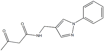 3-oxo-N-[(1-phenyl-1H-pyrazol-4-yl)methyl]butanamide 구조식 이미지