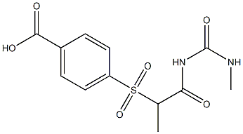 4-({1-[(methylcarbamoyl)amino]-1-oxopropane-2-}sulfonyl)benzoic acid 구조식 이미지