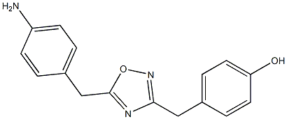 4-({5-[(4-aminophenyl)methyl]-1,2,4-oxadiazol-3-yl}methyl)phenol 구조식 이미지