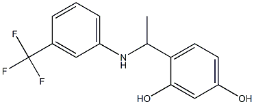 4-(1-{[3-(trifluoromethyl)phenyl]amino}ethyl)benzene-1,3-diol Structure