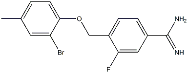 4-(2-bromo-4-methylphenoxymethyl)-3-fluorobenzene-1-carboximidamide 구조식 이미지