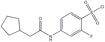 4-(2-cyclopentylacetamido)-2-fluorobenzene-1-sulfonyl chloride Structure
