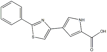 4-(2-phenyl-1,3-thiazol-4-yl)-1H-pyrrole-2-carboxylic acid 구조식 이미지