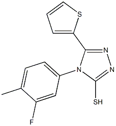 4-(3-fluoro-4-methylphenyl)-5-(thiophen-2-yl)-4H-1,2,4-triazole-3-thiol 구조식 이미지