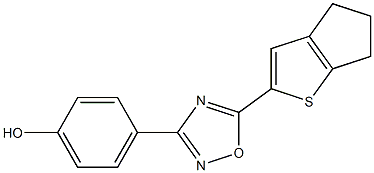 4-(5-{4H,5H,6H-cyclopenta[b]thiophen-2-yl}-1,2,4-oxadiazol-3-yl)phenol Structure
