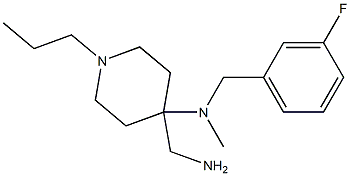 4-(aminomethyl)-N-[(3-fluorophenyl)methyl]-N-methyl-1-propylpiperidin-4-amine 구조식 이미지