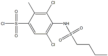 4-(butane-1-sulfonamido)-3,5-dichloro-2-methylbenzene-1-sulfonyl chloride 구조식 이미지