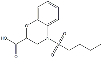 4-(butylsulfonyl)-3,4-dihydro-2H-1,4-benzoxazine-2-carboxylic acid Structure