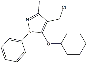 4-(chloromethyl)-5-(cyclohexyloxy)-3-methyl-1-phenyl-1H-pyrazole 구조식 이미지