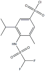 4-(difluoromethanesulfonamido)-3-methyl-5-(propan-2-yl)benzene-1-sulfonyl chloride Structure
