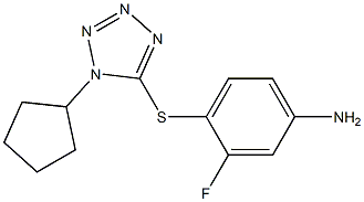4-[(1-cyclopentyl-1H-1,2,3,4-tetrazol-5-yl)sulfanyl]-3-fluoroaniline 구조식 이미지
