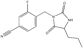 4-[(2,5-dioxo-4-propylimidazolidin-1-yl)methyl]-3-fluorobenzonitrile Structure