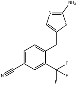 4-[(2-amino-1,3-thiazol-5-yl)methyl]-3-(trifluoromethyl)benzonitrile Structure